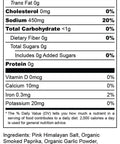 Noshejan Curried Cajun seasoning blend nutritional label.